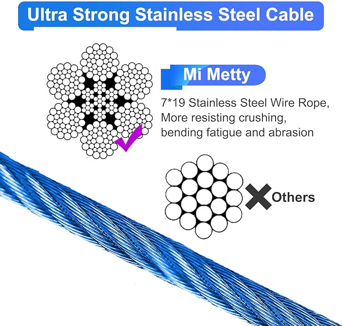 Tie Out Cable for Dogs,30FT Dog Leads,Heavy Duty Tie Out Cable for Large Dogs Up to 125lbs,Durable Dog Runner Tether Line for Outdoor,Yard