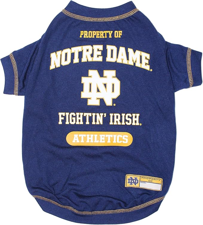 Pets First Collegiate Notre Dame Fighting Irish Dog T-Shirt, X-Large. - Licensed Shirt for Pets Team Colored with Team Logos.- Premium Stretchable Materials for The Comfrot of Your Dog & Cat.
