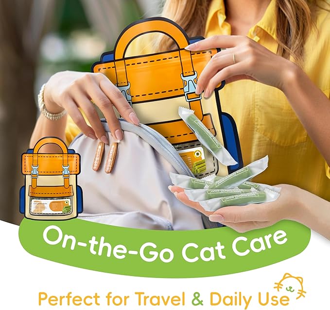 Cat Grass Sticks(125g/4.41oz) | Cat Dental Sticks for for Hairball Remedy and 60% Plaque Reduction | Natural Cat Grass Teeth Cleaning Chews for Indoor Cats | with Free Salmon Oil & Catnip Spray