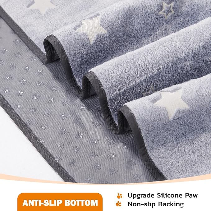 LOOBANI Washable Pee Pads for Dogs, Fast Absorption Reusable Puppy Pads, Waterproof Whelping Mats, Non Slip Training Pet Playpen Mat for Floor, Dog Crate, Grey, 1 Pack 65 x 48 in