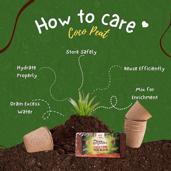 2 Pack Premium Coco Coir Brick for Plants | 100% Organic Compressed Coconut Coir Bricks Starting Mix, Coco Coir Fiber Coconut Husk for Planting, Gardening, Potting Soil Substrate, Herbs, 1.4 LB/Brick