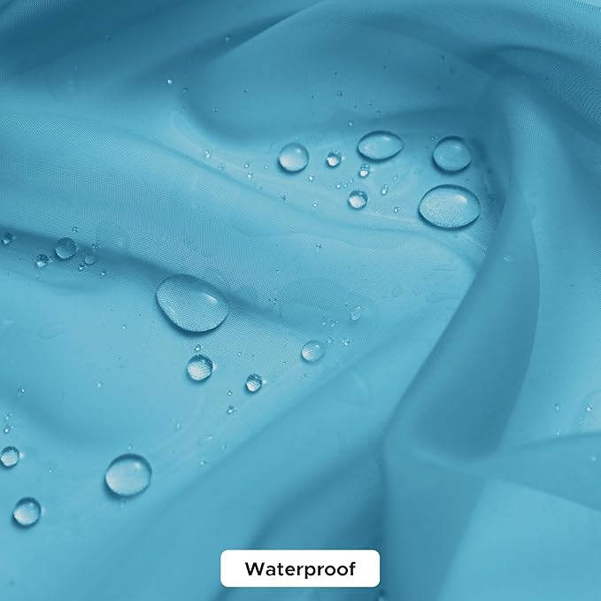 HolidayIdeas All Weather Outdoor Patio Curtains 6 Pcs Linen Look Rod Pocket Sheer Outdoor Curtains for Pool Side, Porch, Balcony, Pergolas,Cabana, Aqua,54x95 Inch
