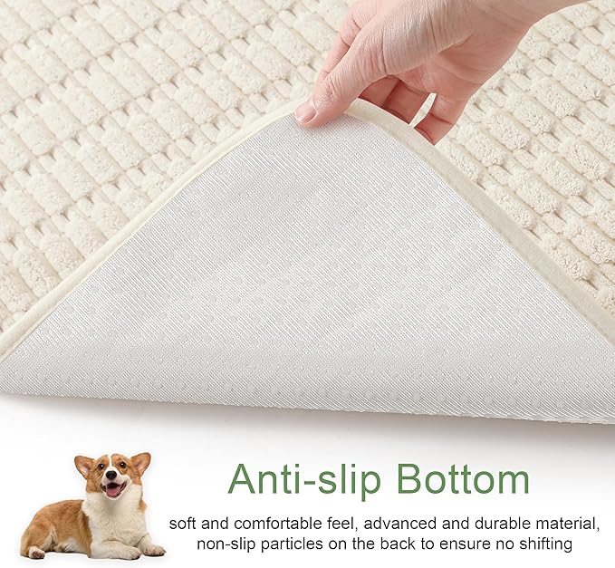 Washable Pee Pads for Dogs, 2 Pack Reusable Puppy Pads Dog Pads, Non-Slip Dog Pee Pads, Leakproof Pet Pee Pads Wee Wee Pads for Dogs. (Cream White, 20"x20"(Pack of 2))