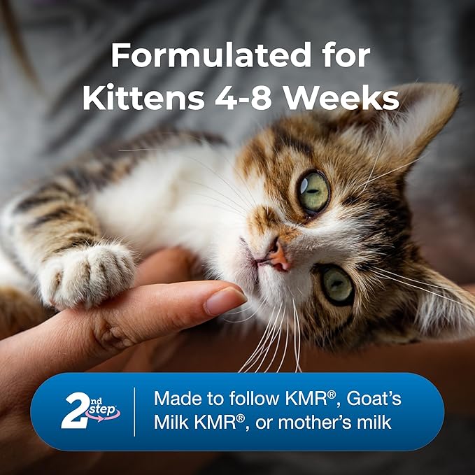 Pet-Ag KMR 2nd Step Kitten Weaning Food - 14 oz - Powdered Kitten Weaning Formula with DHA, Natural Milk Protein, Vitamins & Minerals for Kittens 4-8 Weeks Old - Easy to Digest