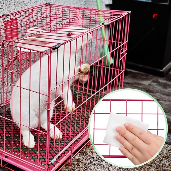2 Pack Small Animal Cage Wipes 120 Count Small Animal Cage Clean up Wipes Removes Stubborn Caked-on Hamster Cage Cleaner for Pet Bunny Supplies Cleaning Deodorizing