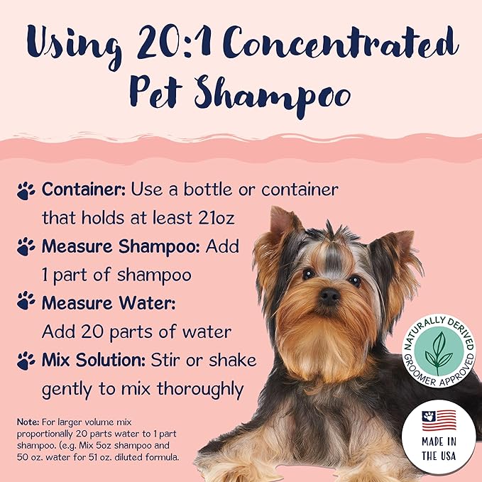 Bobbi Panter Gorgeous Dog Shampoo for Natural Brightening & Whitening, Naturally Derived Ingredients, Tear-Free, Salt-Free, Paraben-Free, pH-Balanced, Peach Scent, 20:1 Concentrated Formula, 13 oz.