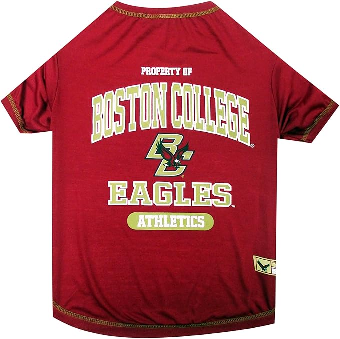 Pets First Collegiate BOSTON COLLEGE Dog T-Shirt, Large. - Licensed Shirt for Pets Team Colored with Team Logos.- Premium Stretchable Materials for the Comfrot of your Dog & Cat.