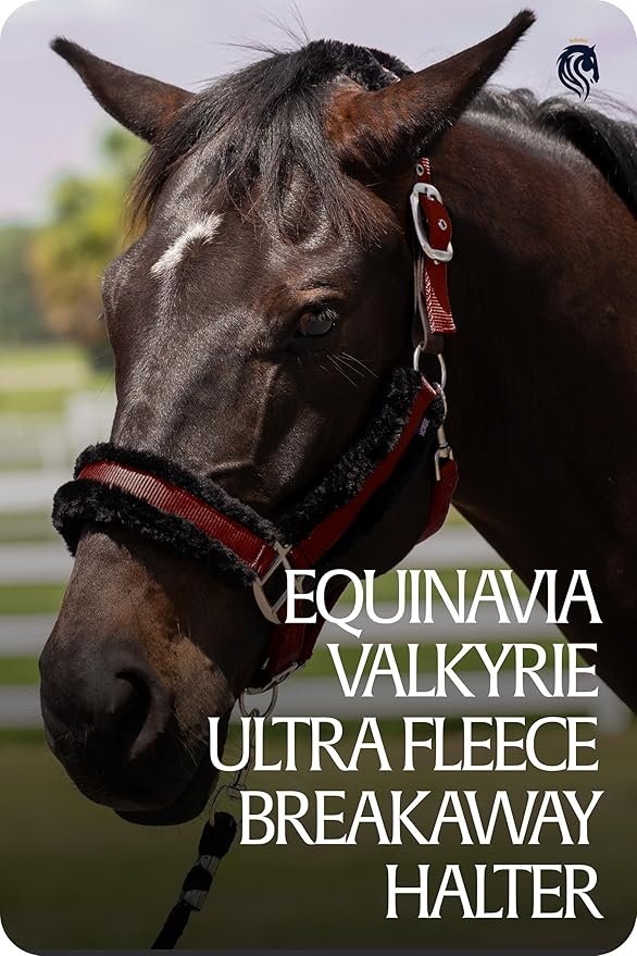 Equinavia Valkyrie Soft Ultra Fleece Padded Adjustable Breakaway Horse Halter - Wine Red/Black - Horse
