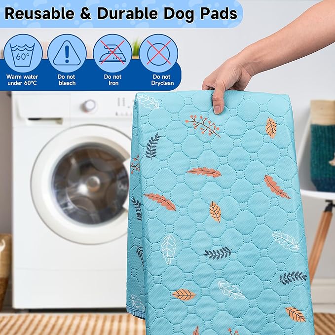 Sunheir Washable Pee Pads for Dogs 72"x72", Extra Large Reusable Puppy Pads Pet Training Pads for Dog Playpen, Waterproof Pee Pads for Puppy Playpen, Whelping Pad, Dog Playpen Indoor - Sky Blue