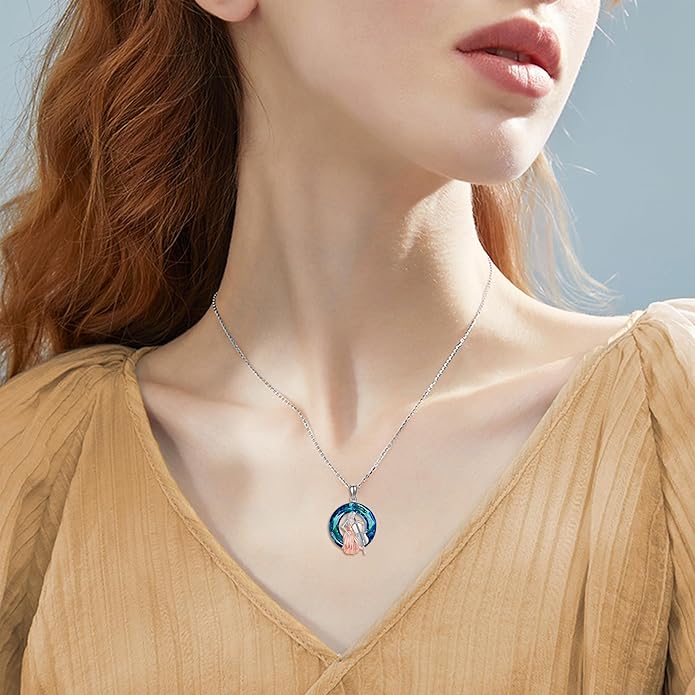 MONGAS Fairy/Airplane/Cello/Dog Cat/Unicorn Necklace Sterling Silver Fairy/Airplane/Cello/Dog Cat/Unicorn Jewelry for Women