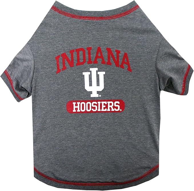 Pets First Collegiate INDIANA HOOSIERS Dog T-Shirt, Small. - Licensed Shirt for Pets Team Colored with Team Logos.- Premium Stretchable Materials for the Comfrot of your Dog & Cat.