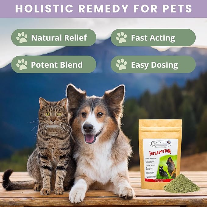 Glacier Peak Holistics Inflapotion - Natural Herbal Anti-Inflammatory for Dogs & Cats, Organic Remedy for Arthritis, Inflammation, Hip & Joint Pain, Mobility & Wellness - 3oz (90 Servings)