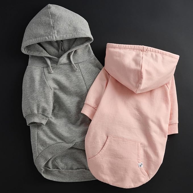Rocky – The Orginal Lightweight Hooded TEE 100% Organic Cotton Dog Hoodie Pet Coat Sweater for Small, Medium, Large Dogs, Pink, Medium