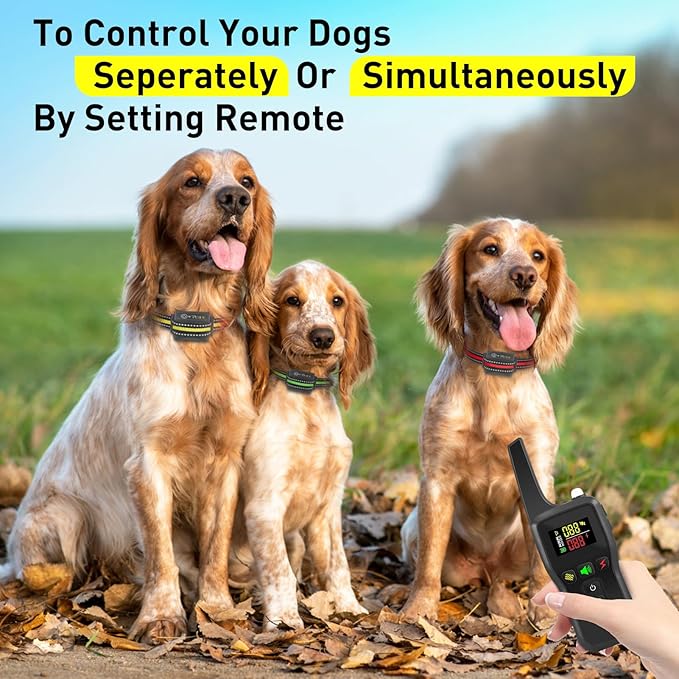 PetJoy Automatic Bark Collar for Dogs - Shock Collar with Remote and Auto Modes, Bark Training Combo - Level 1-5, 3300 Ft Range