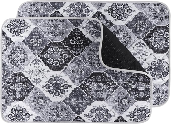 IEUUMLER Washable Pee Pads for Dogs, 2 Pack Reusable Pee Pads for Dogs Non-Slip Grip, Super Absorbent Waterproof Puppy Pads for Potty Training, Playpen, Crate, Whelping Box EU011 Black Grey, 36x24