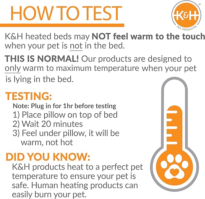K&H Pet Products Thermo-Kitty Fashion Splash Indoor Heated Cat Bed, Heated Bed for Dogs or Cats with Removable Waterproof Heater Blue Small 18 Inches Round