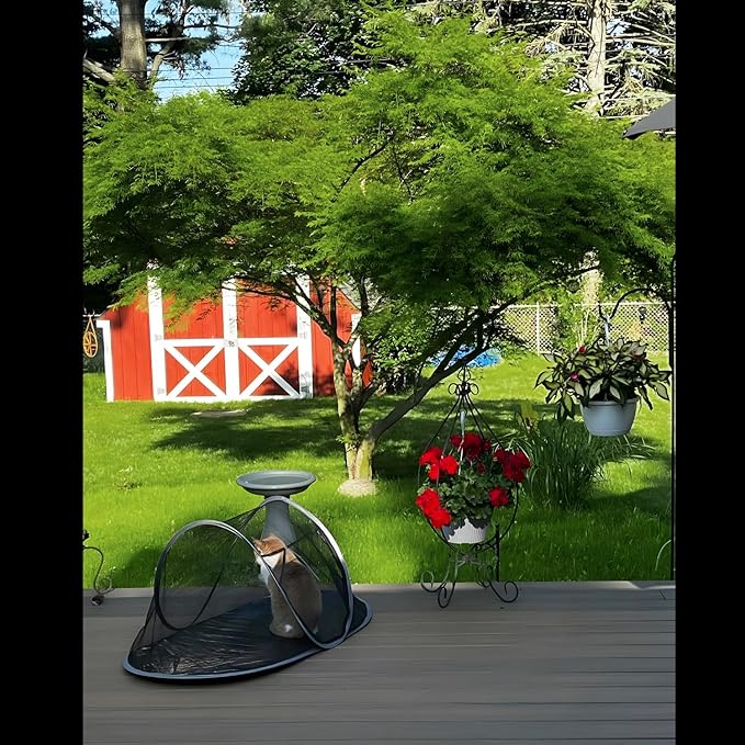 Cat Tent Outdoor, Pet Enclosure Tent Suitable for Cats and Small Animals, Indoor Playpen Portable Exercise Tent with Carry Bag(Black)