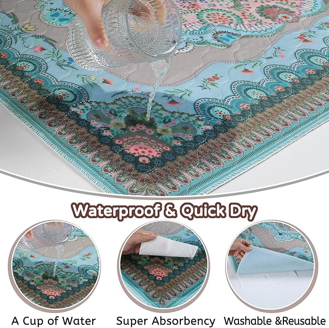Aitmexcn Washable Pee Pads for Dogs, 72"x72" 2 Pack Reusable Puppy Pads Pet Training Pads, Super Absorbent, 100% Waterproof Dog Pee Pads, Whelping, Housebreaking, Incontinence, for Playpen