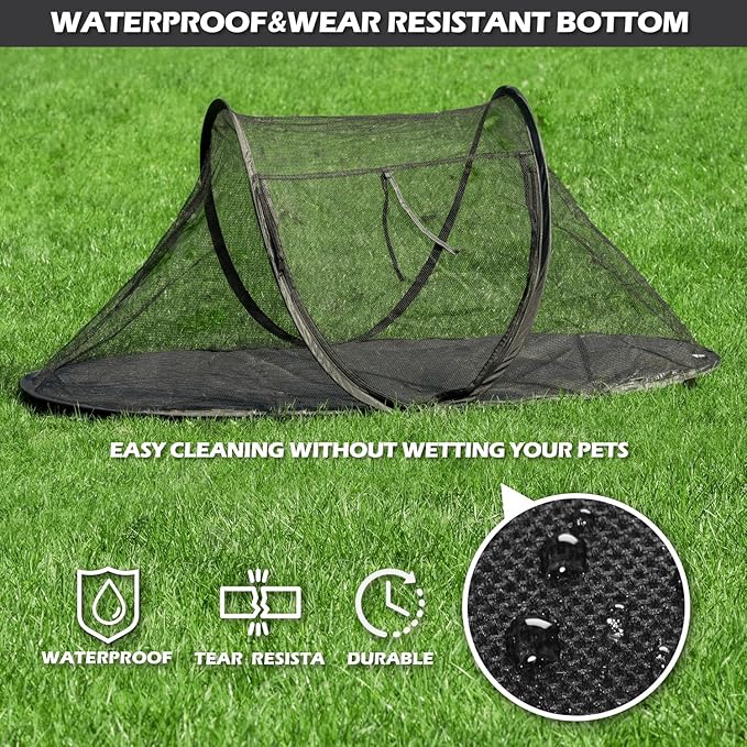 Cat Tent Outdoor, Pet Enclosure Tent Suitable for Cats and Small Animals, Indoor Playpen Portable Exercise Tent with Carry Bag(Black)