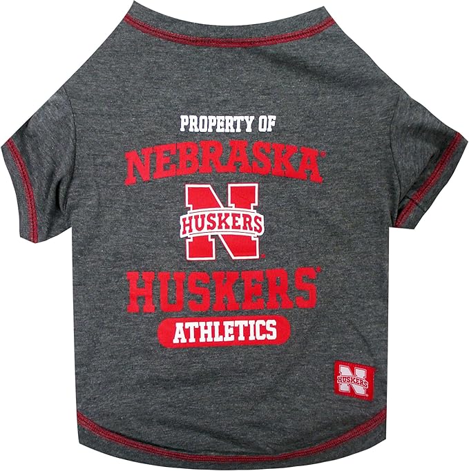 Pets First Collegiate NEBRASKA CORNHUSKERS Dog T-Shirt, X-Small. - Licensed Shirt for Pets Team Colored with Team Logos.- Premium Stretchable Materials for the Comfrot of your Dog & Cat.