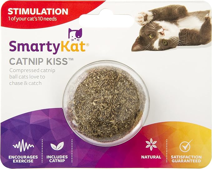 SmartyKat (5 Count Catnip Kiss Compressed Catnip Ball Toys - Natural, 5 Count