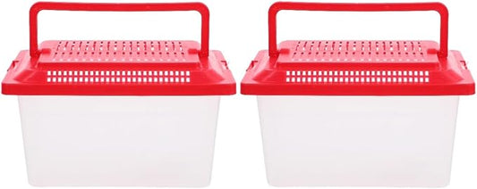 FRCOLOR 2pcs plastic turtle fish tank turtle aquarium acrylic reptile cage amphibians habitat clear reptile breed container gecko habitat glass container Turtle Tank household breeding box