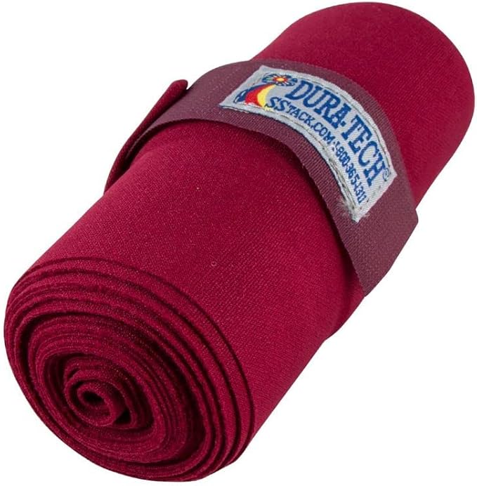 Dura-Tech Standing Wraps for Horses | Color Burgundy | Optimal Comfort & Support | Ideal for Post-Exercise & Trailering | Right Tension Application | Secure Closure