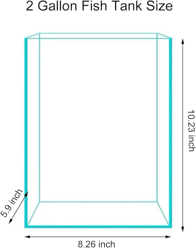 2 Gallon Glass Fish Tank, Easy to Maintain Small Aquarium for Betta/Snails/Shrimp and Aquatic Planting.