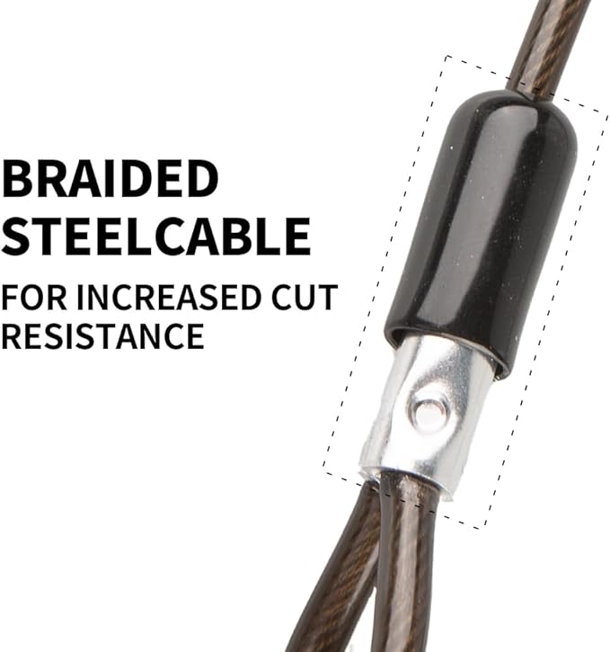 Dog tie Out Cable, 10/20/25/30/50/70/100 feet, Suitable for Dogs up to 350 pounds, Dog Cable with Swivel Buckle, Lightweight, Non-Winding, for Outdoor Camping, Yard Dog Cable (Black, 20FT)