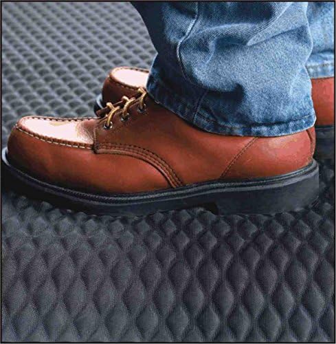 American Floor Mats Hog Heaven Premium 7/8" Black & Black Border 5' x 12' Nitrile Backed Anti-Fatigue Comfort Mat