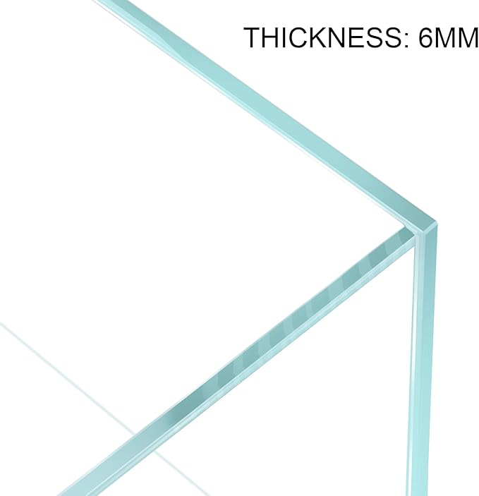 21 Gallon Rimless Aquarium Tall Tank, Ultra Clear Low Iron Big Fish Tank, L15.8×W15.8×H19.7 Glass Thickness 6mm with EVA Foam Leveling Mat