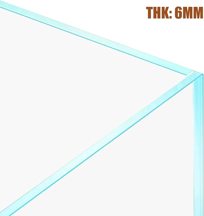 15 Gallon Rimless Aquarium, Ultra Clear Glass Low Iron Rectangular Fish Tank L19.6×W13×H13.8 Inches Thickness 6mm with EVA Foam Mat Included