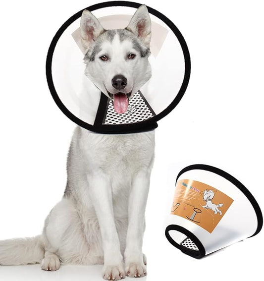 Plastic Pet Recovery Collars & Cones for Dogs and Cats After Surgery Adjustable Dog Neck Cone Surgical Elizabeth E-Collar Prevent Biting and Stop Licking Wound (XL)