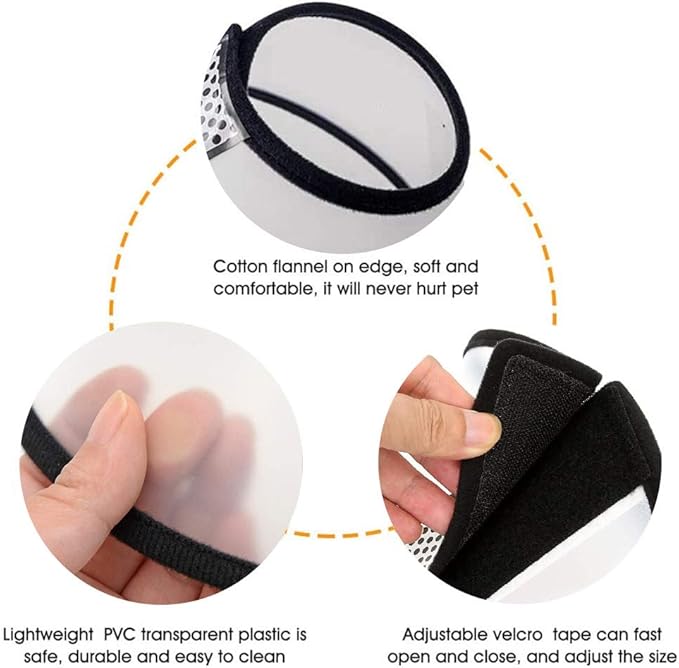 2 Pack Cat Cones to Stop Licking, Pet E Collar Pet Cone for Kitten Cones After Surgery, Cat Elizabethan Collar Puppy Head Cone Recovery Cone for Cats Kitten Puppy (Size M, 6#)