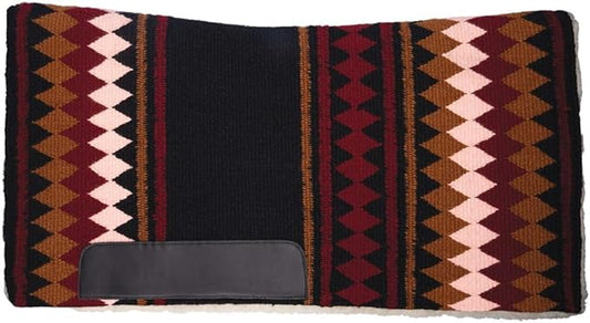 Fleece Bottom Contoured Saddle Pad - 34" x 40" | New Zealand Wool Top | 3/4" Felt Core | Contoured Fit | Hypoallergenic Fleece Lining | Weighs 8 lbs