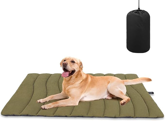 BINGPET Outdoor Travel Dog Bed for Large/Medium Dogs,Portable Waterproof Camping Mat with Carry Bag,Foldable Outside Bed,Machine Washable Indoor Pet Mat for Small,Medium and Large Dogs 26"x43"