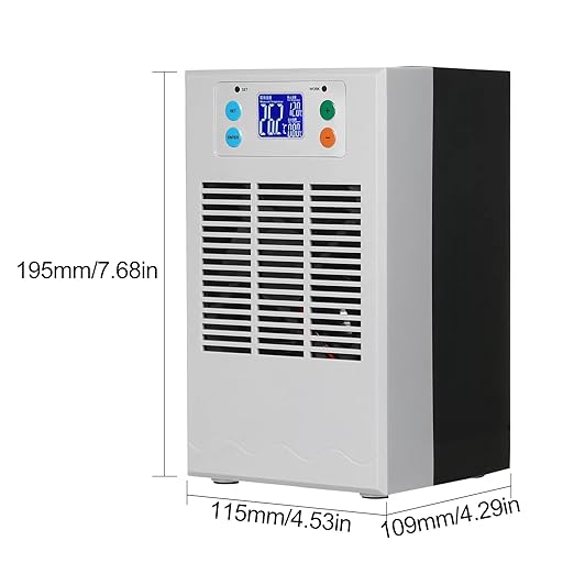 Electric Water Heater Chiller, AC 100‑240V 20L Aquarium Chiller ABS Housing Digital Display Intelligent Temperature Control 70W with Pump for Fish (US Plug Pump US Plug 110V)