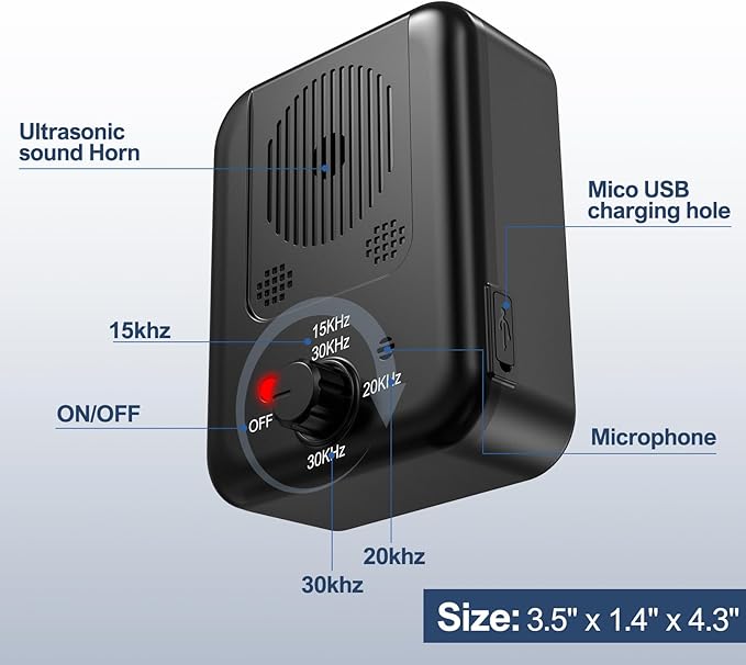 2 Pack Anti Barking Devices, Auto Barking Control Devices with 3 Modes, Rechargeable Ultrasonic Dog Bark Box Barking Deterrent Devices, Effective Stop Barking Dog Devices for Indoor & Outdoor Use