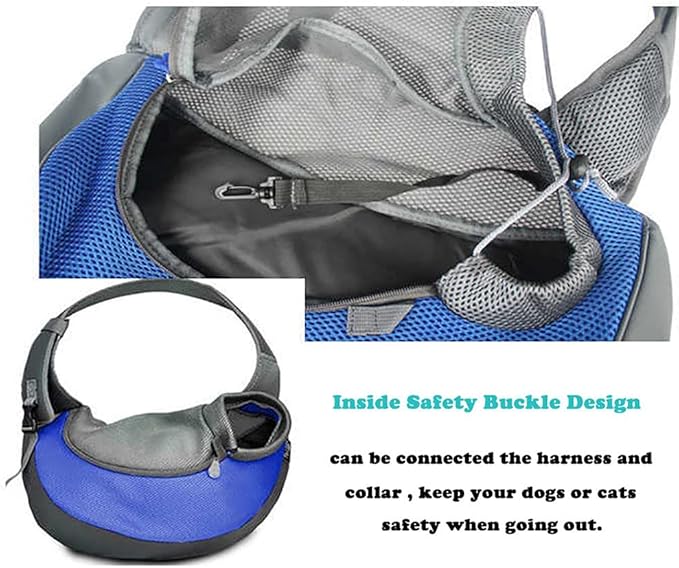 Pet Dog Sling Carrier, Breathable Mesh Portable Travel Safe Pet Sling Shoulder Bag Carrier with Adjustable Non-Slip Shoulder Strap for Small Dogs Cats Puppy