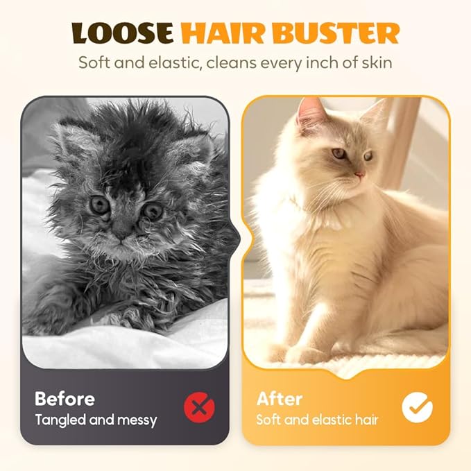 All-in-One Grooming Mist Glove for Pets, Cat Grooming Steam Gloves, Double Sided Pet Hair Remover Gloves for Clothes Furniture, Removal Glove Tool For Long Short Curly Dogs Cats Hair (Blue)