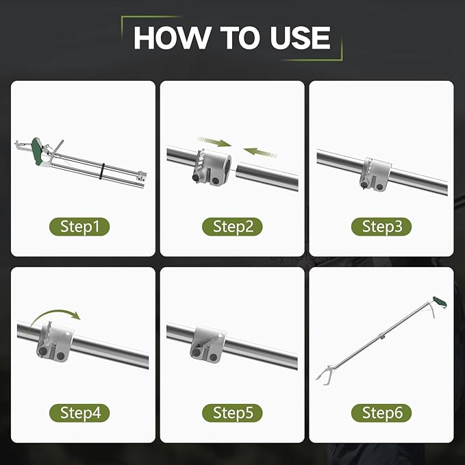 78“ Snake Tongs Collapsible Grabber, Professional Reptile Snake Catcher Wide Jaw Handling Tool, Stainless Steel Snake Hook