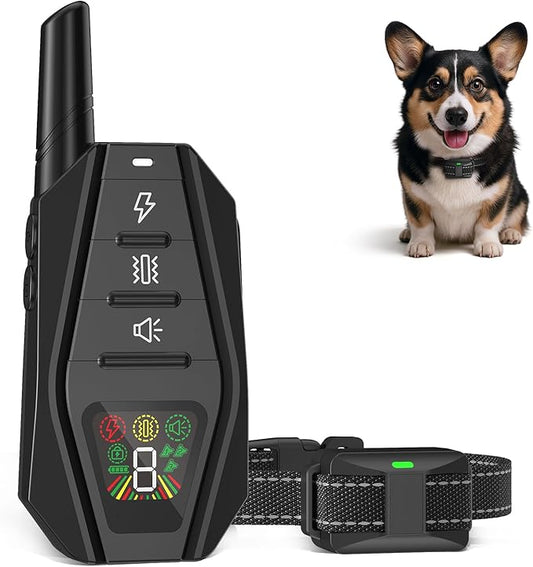 Small Dog Shock Collar for Small Dogs 5-15lbs, Ultra-Dog Training Collar with 3300Ft Remote Range,3 Training Mode Beep,Vibration,Shock, Waterproof Bark Collar (Black-B)