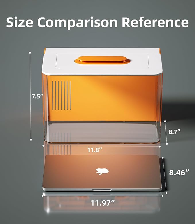 2.5 Gallon Fish Tank Small Aquarium Starter Kit with Hidden Filtration, 3 Color Light, Self Cleaning Nano Tank for Betta, Shrimp, Guppy, Angelfish