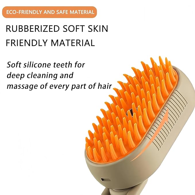 4 in 1 Cat Steam Brush,cat brushes for indoor cats,Rechargeable Steam Cat with Steam,Anti-Static Steam Pet Brushes for Dogs Cats(Khaki)