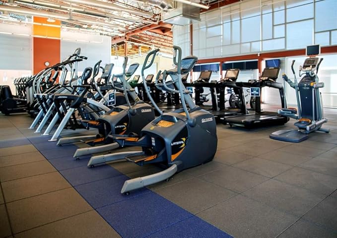 American Floor Mats - Extreme Rubber Gym Tiles - 1 Inch Thick Colorful Rubber Gym Tiles - Superior Shock and Sound Absorbing Tiles - 35% Orange/Grey/White 4 Tile Pack (Covers 16 Sq Ft)