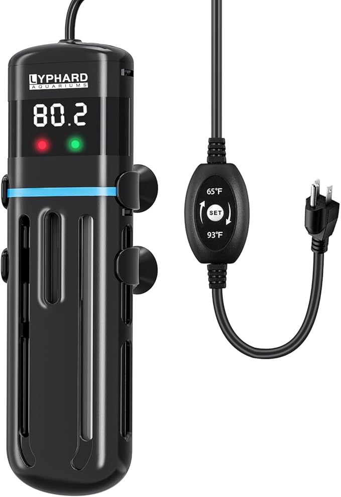 Electronic Aquarium Heater, 500W Small Fish Tank Heater, Adjustable Submersible Heater PID Temperature Control with LED Digital, Water Dry Automatic Shut Off for Fresh Seawater
