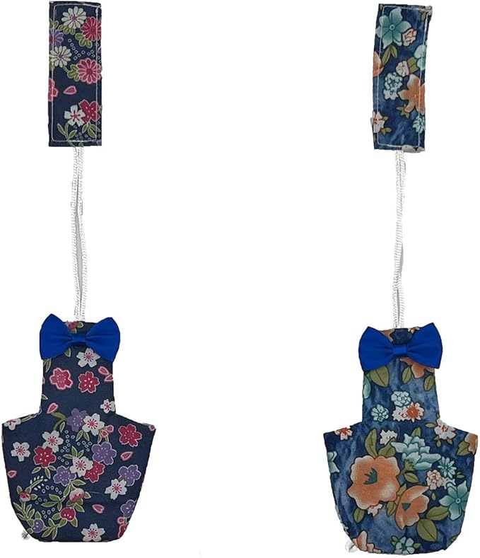 2 PCS Floral Bird Diaper Nappy Clothes Reusable Washable Cloth Blue&Green for Parrot Macaw Budgies Parakeet