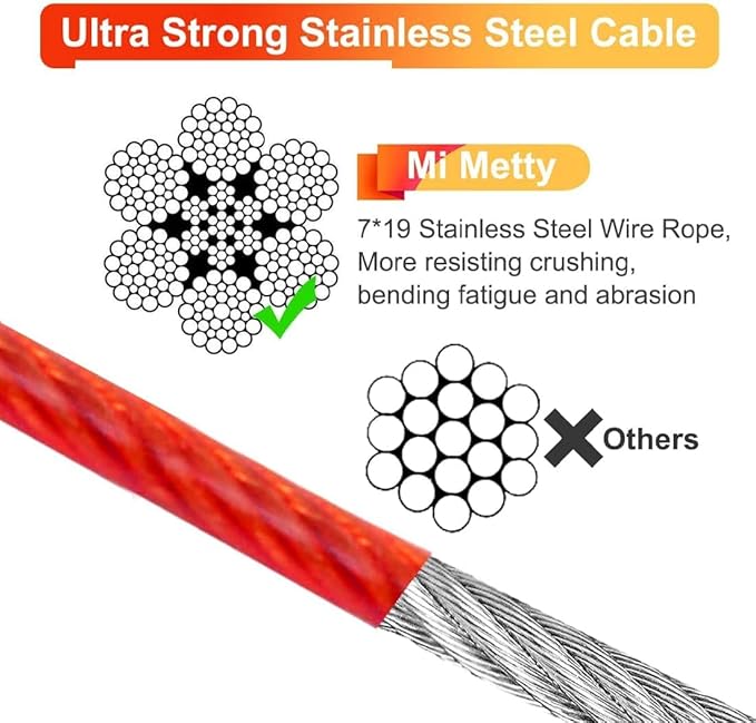 Tie Out Cable for Dogs,100FT Dog Leads,Heavy Duty Tie Out Cable for Large Dogs Up to 125lbs,Durable Dog Runner Tether Line for Outdoor,Yard