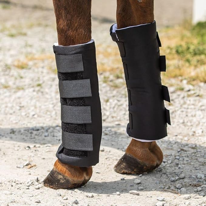 Dura-Tech Quick Wrap No Bow Leg Wraps for Horses | Size 12" | Color Black | Exceptional Leg Coverage | Versatile Use | Secure and Easy Application | Sold in Pairs