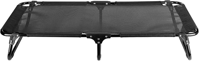 Elevated Dog Bed, Foldable Pet Beds with No Assembly, Cooling Raised Bed with Breathable Mesh, No-Slip Feet Durable Cots Bed for Indoor & Outdoor Use, Black (M:36"x23"x7")